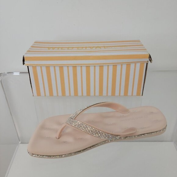 Wild Diva Rhinestone  Square Sandals - Picture 2 of 6